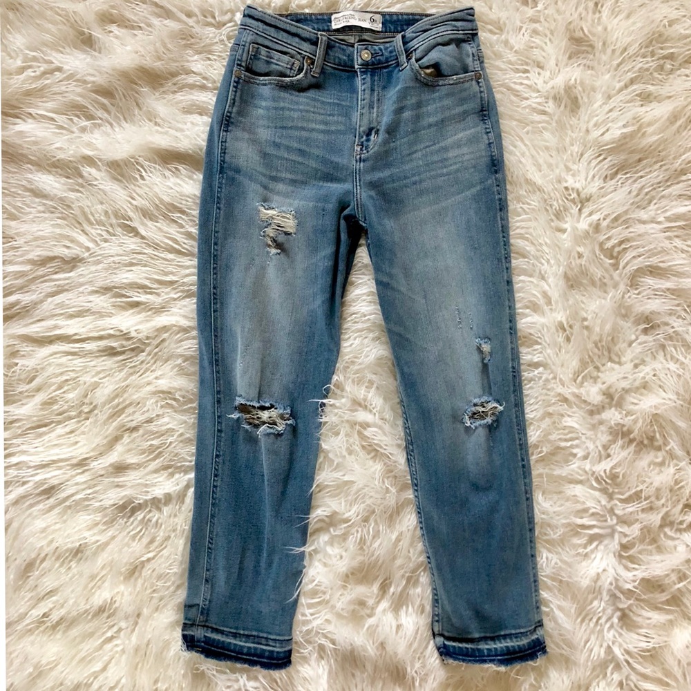 High Waisted Girlfriend Jeans